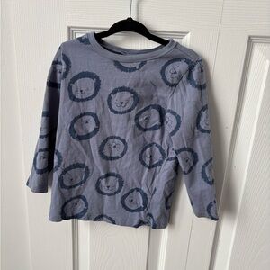 H&M Blue Long-Sleeve Lion Face Tee